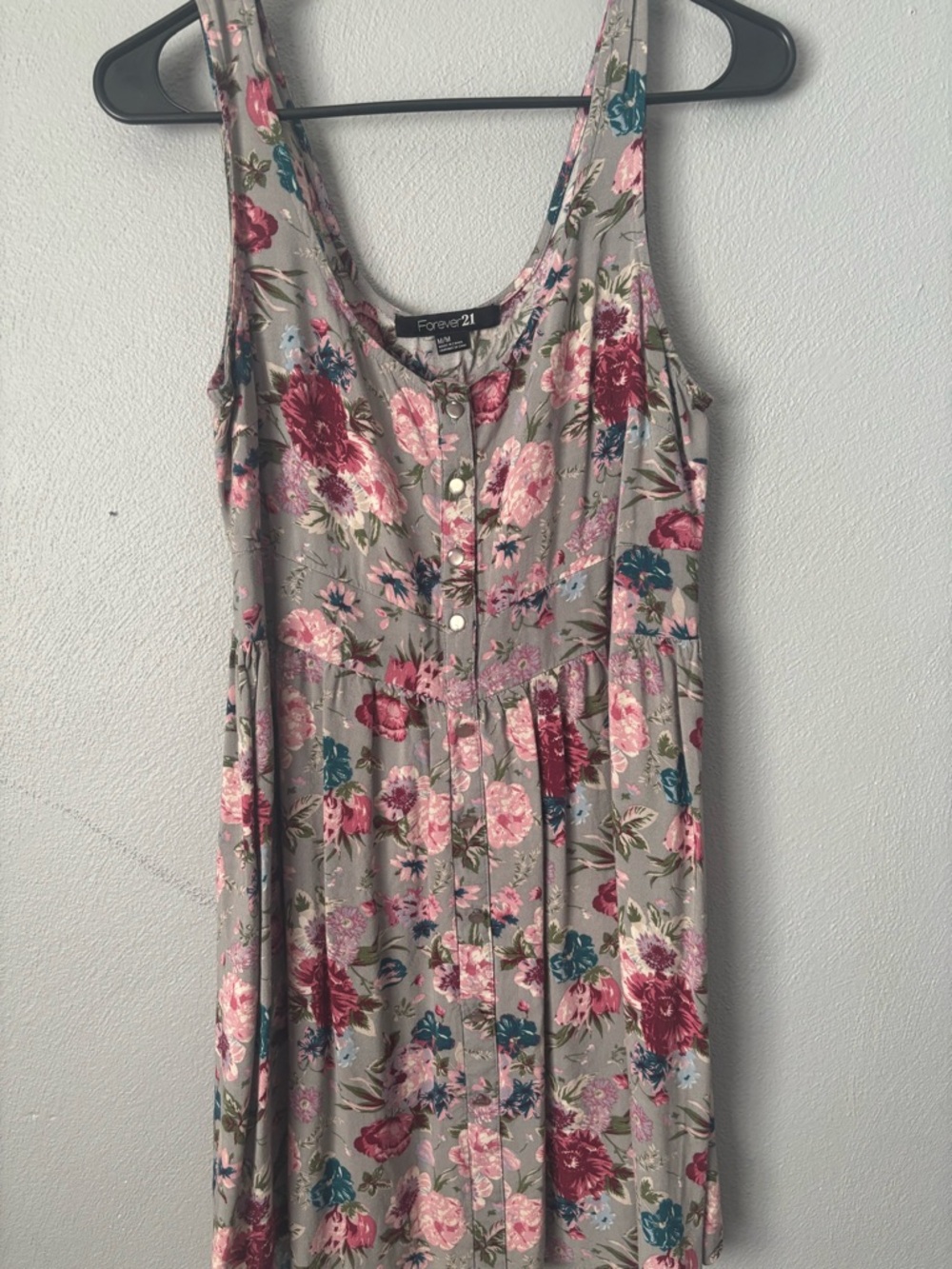 Forever 21 Floral Button Front Dress Women’s Medium Casual Summer Dress